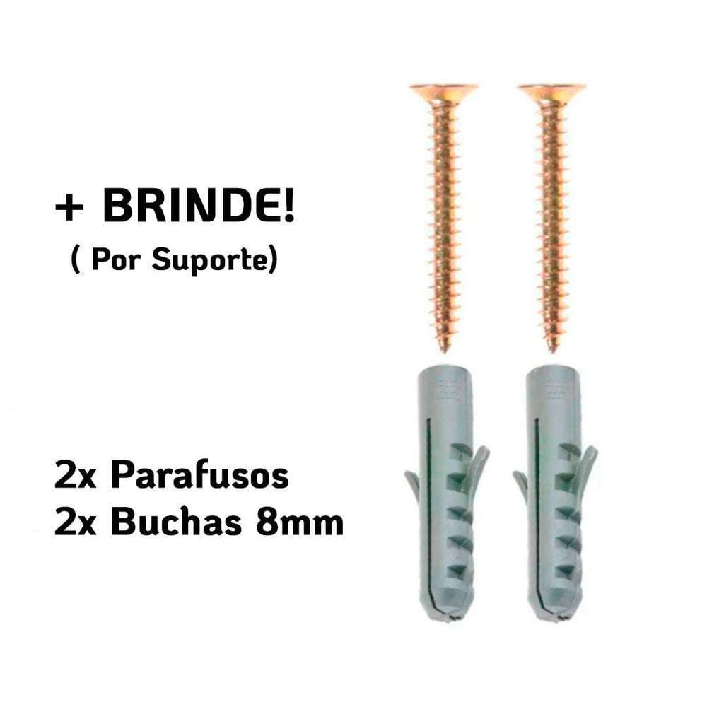 Kit 2 Suporte Prateleira Ferro Industrial Dupla 20X30Cm