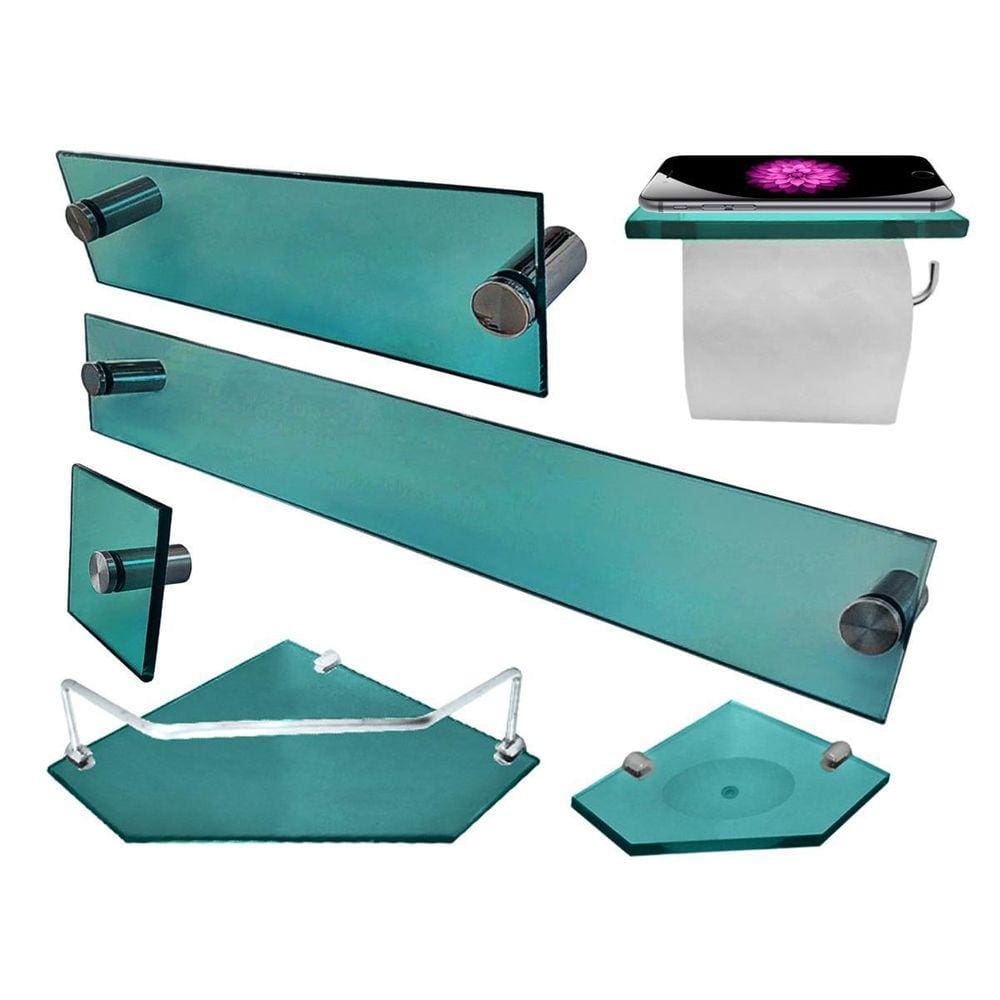 Kit Para Banheiro Diamante 6 Peças Verde
