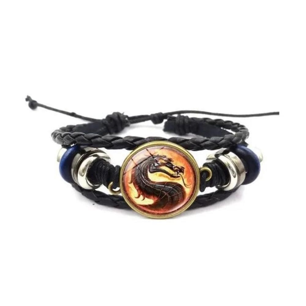 Pulseira De Couro Sintético Mortal Kombat Anime Game Cosplay