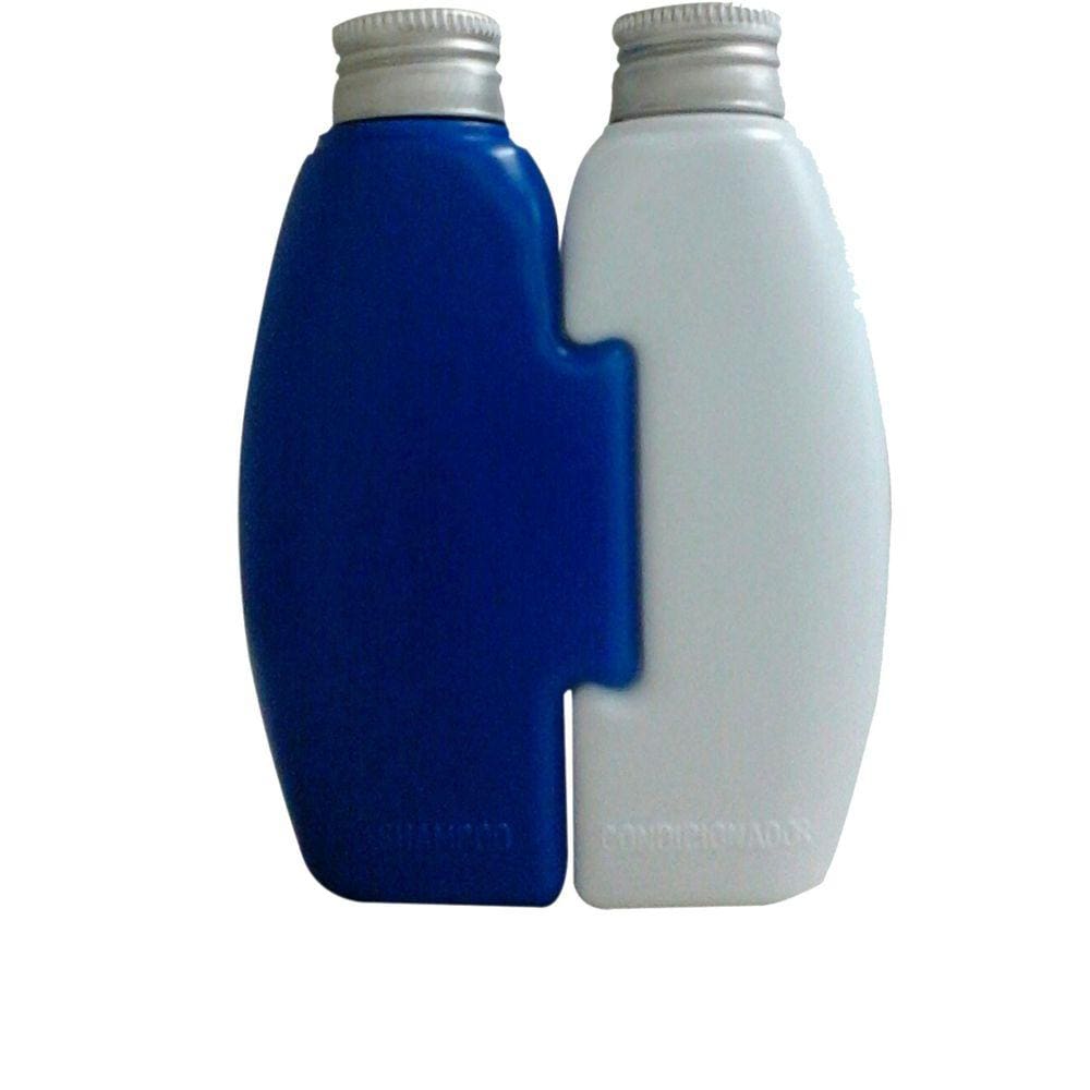 Porta Shampoo E Condicionador Azul E Branco