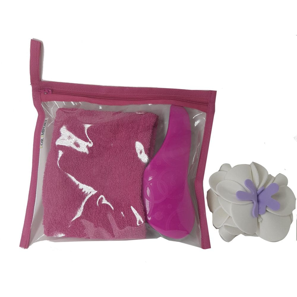 Kit Rosa Pink Escova Magica + Turbante Pink