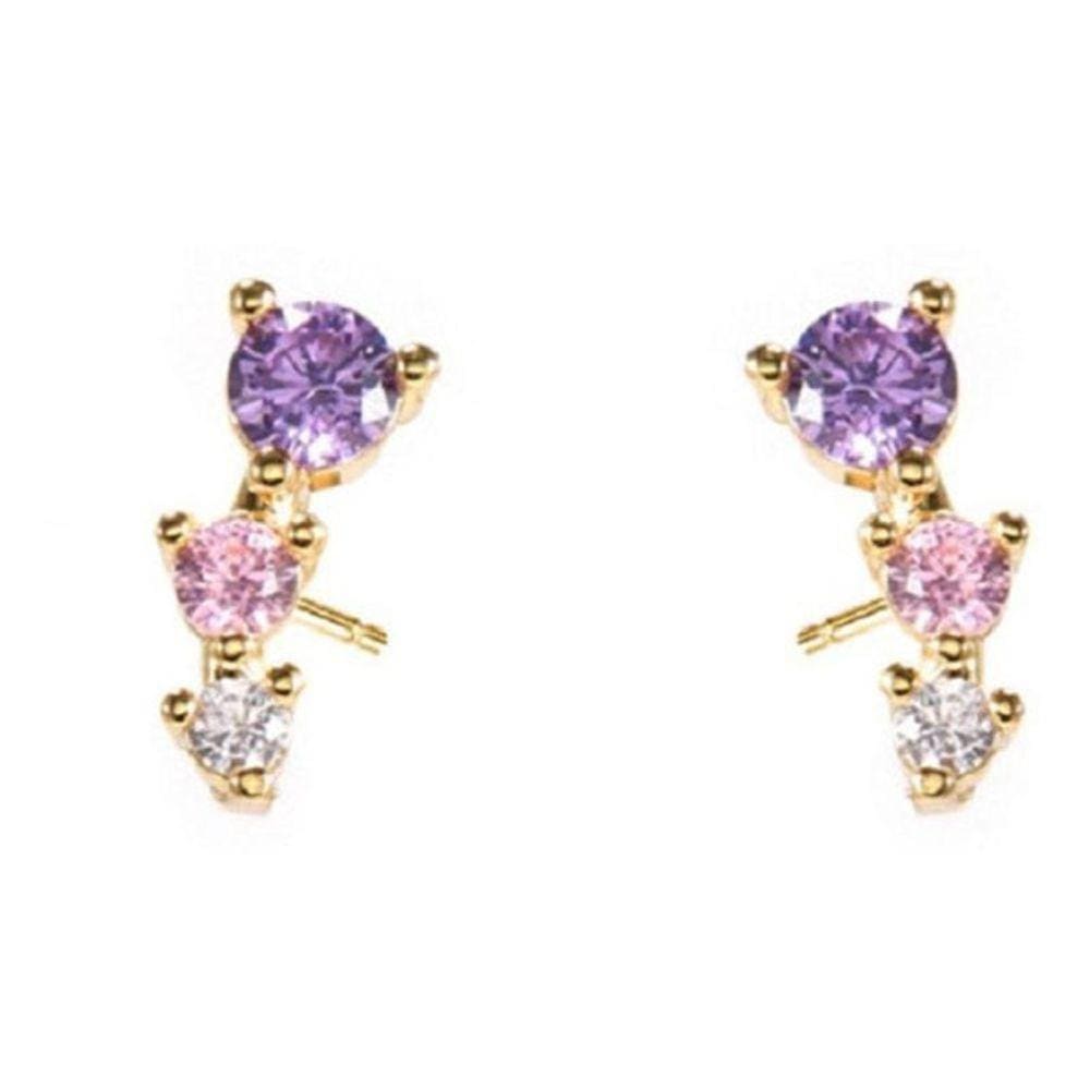 Brinco Ear Cuff Pedra Zirconia Infantil Pequeno - Dourado