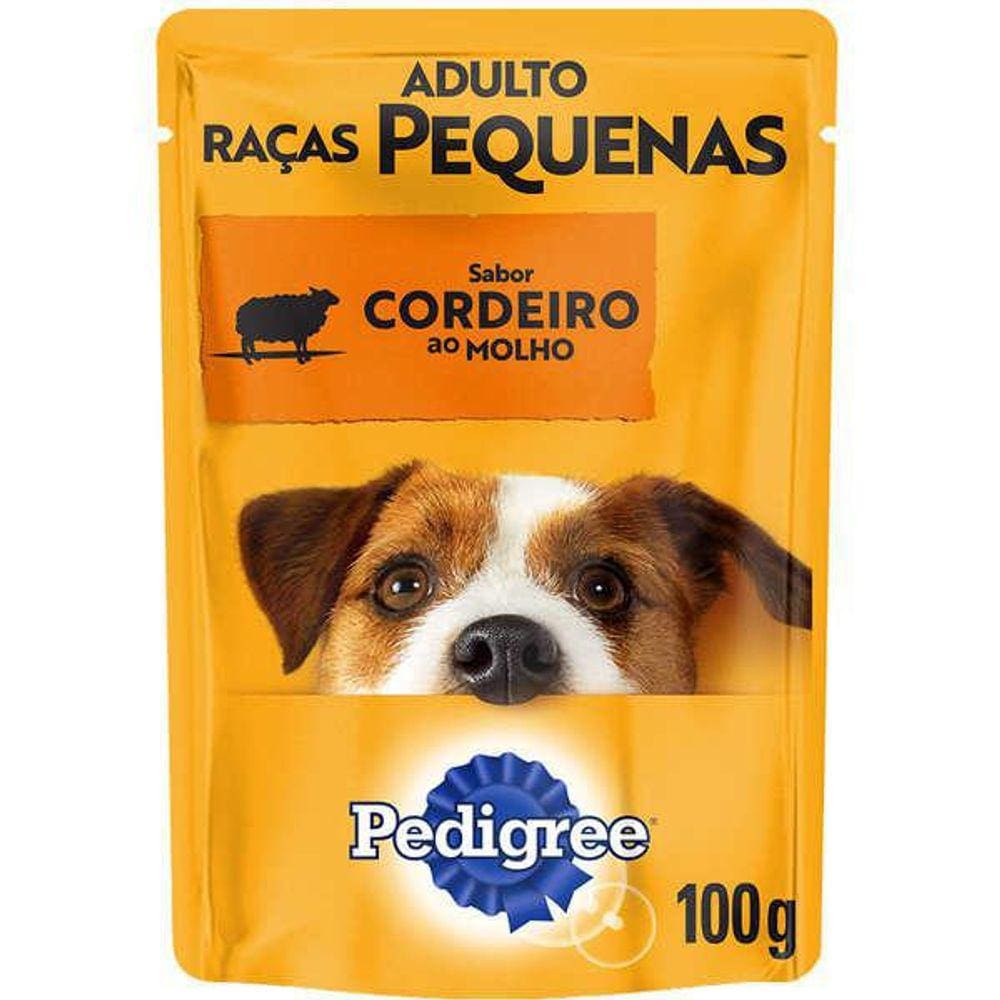 Caixa 18 Sachês Pedigree Cães Adulto Raças Peq Cordeiro
