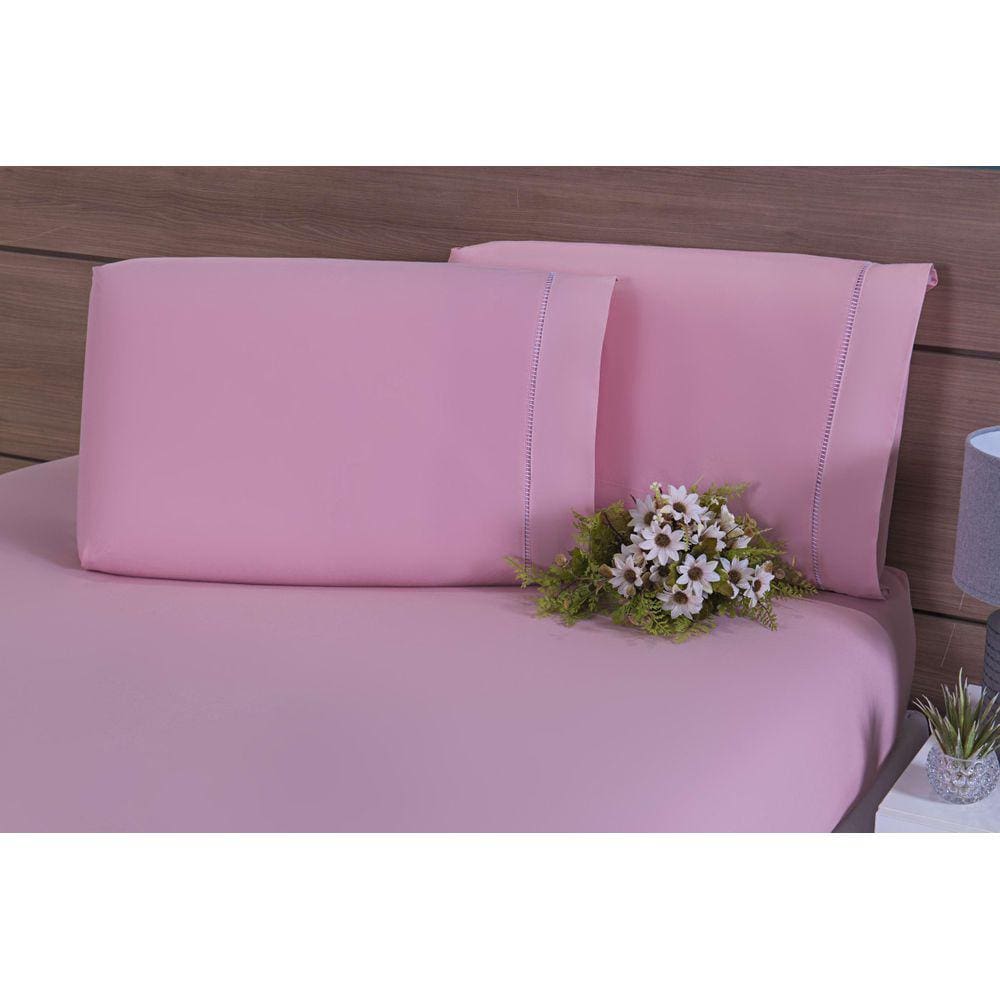 Jogo Lençol Para Berço 2Pç Percal 200 Fios Rose