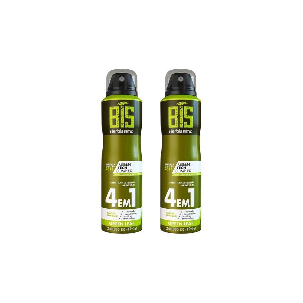 Desodorante Aero Herbíssimo Grean Leaf 150ml-Kit C/2un