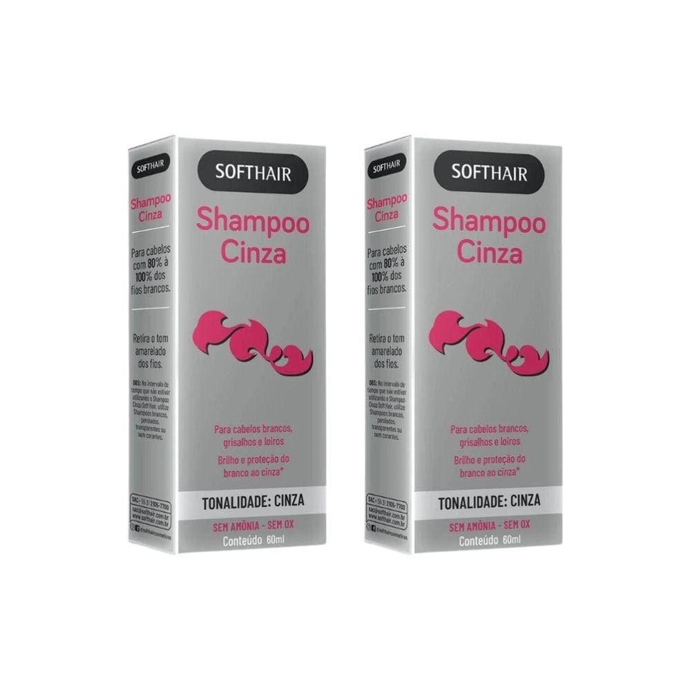 Shampoo Soft Hair 60ml Cinza - Kit C/ 2un