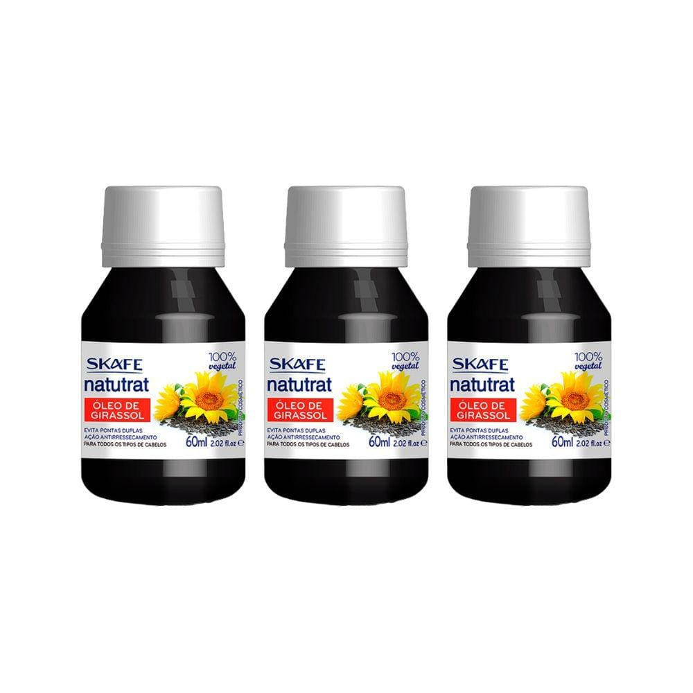 Oleo Capilar Skafe Natutrat Girassol 60ml-Kit C/3un