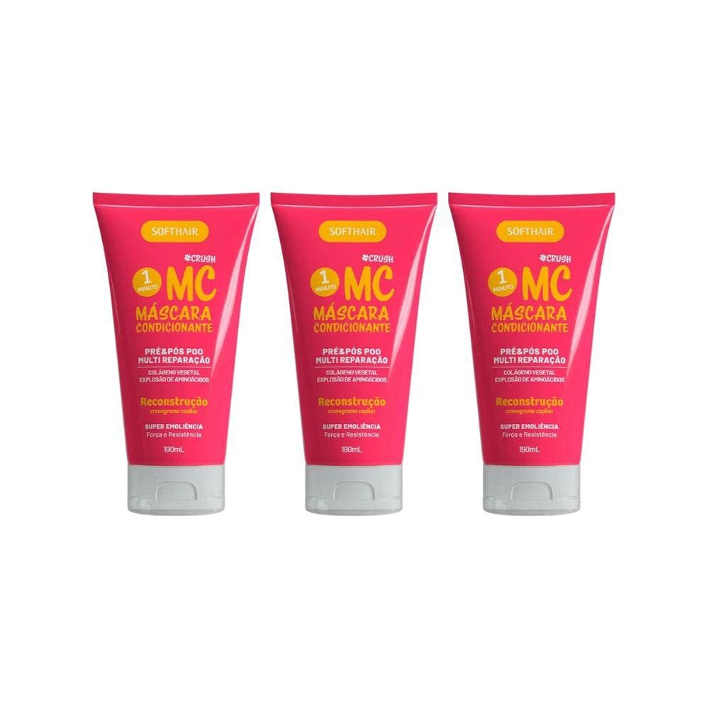 Mascara Condicionante Soft Hair 190ml Multibenef-Kit C/3un