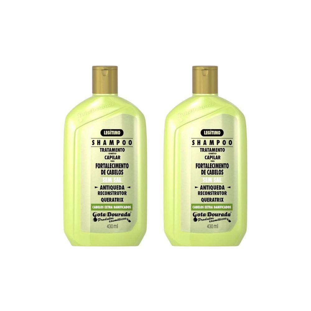 Shampoo Gota Dourada 430ml Fortalecimento Queda - Kit C/ 2un