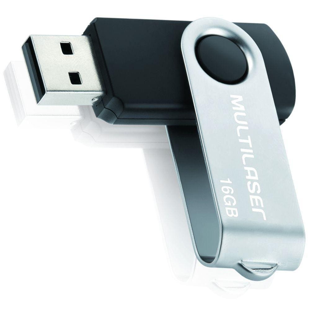 Pendrive 16Gb Multilaser Pd588 Músicas Fotos Vídeos Arquivo