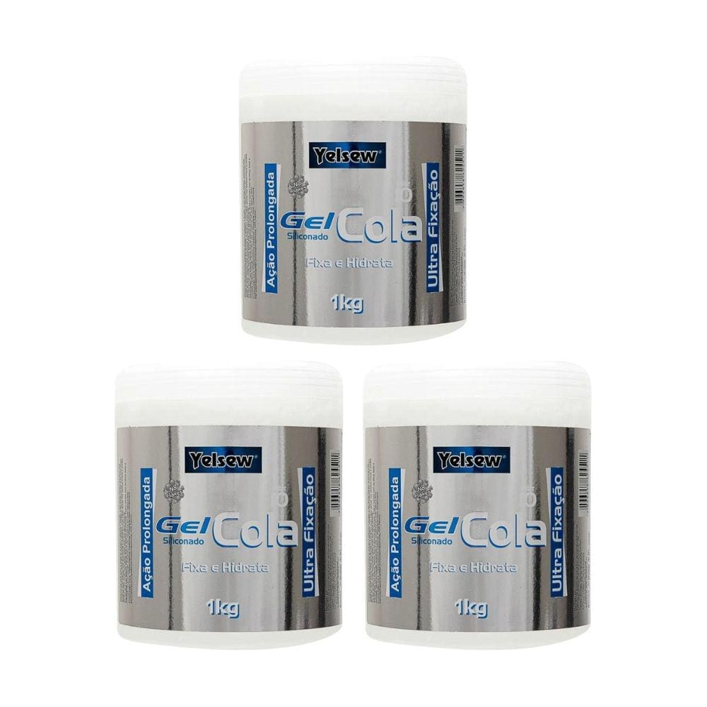 Gel Cola Fixador Yelsew 1000g - Kit C/ 3un