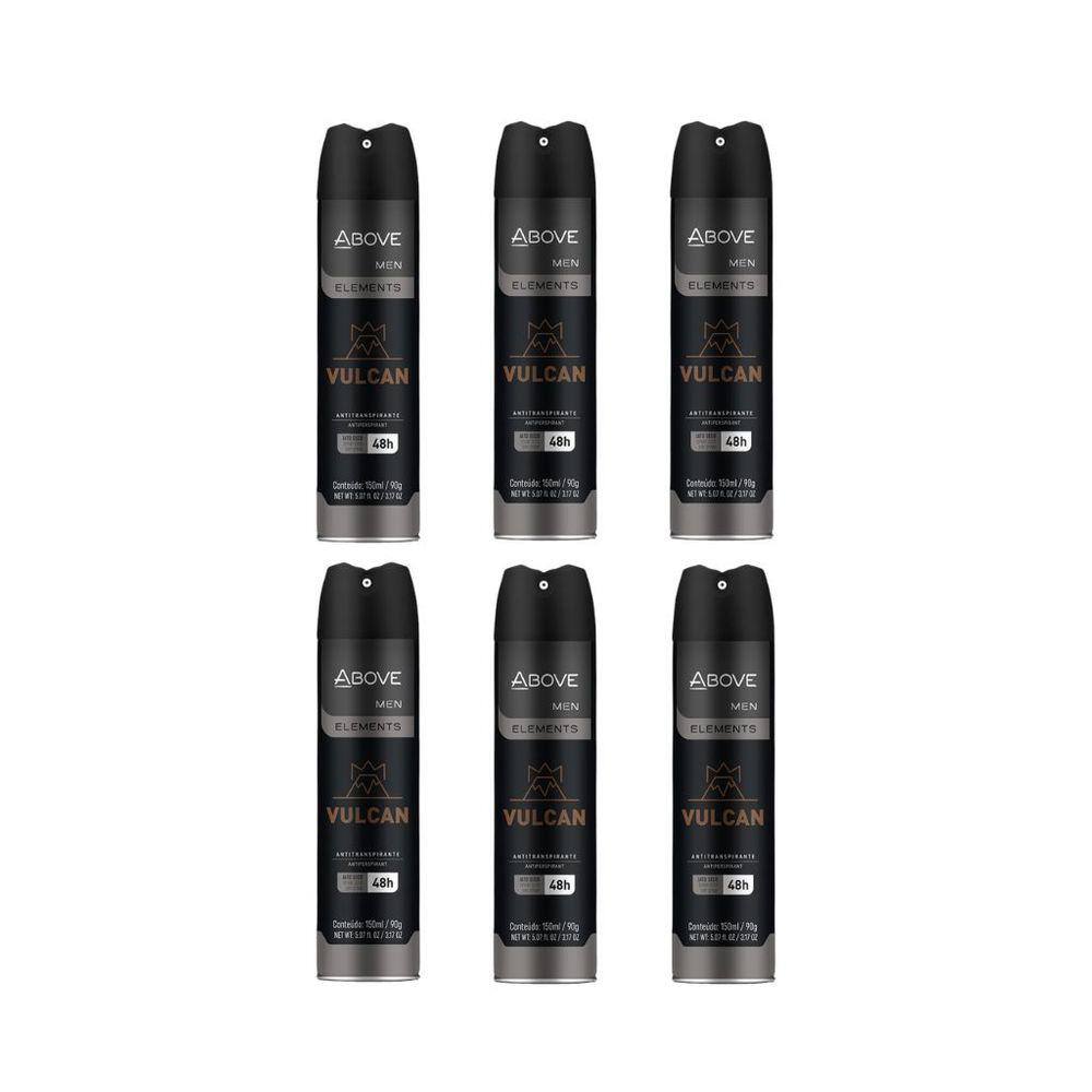 Desodorante Aero Above 150ml Masc Anti Vulcan - Kit C/ 6un