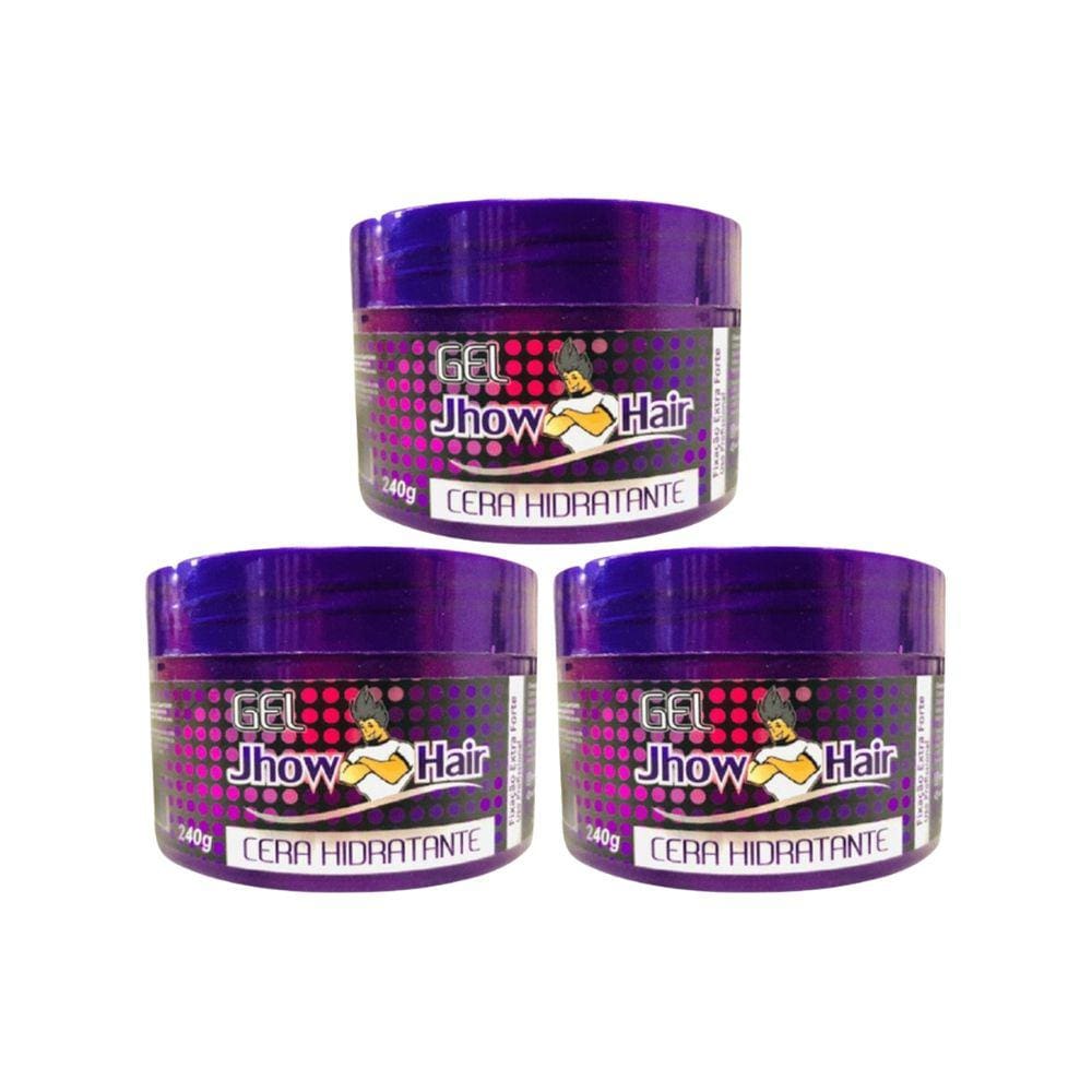 Gel Cera Jhow Hair Hidratante 240g - Kit C/ 3un