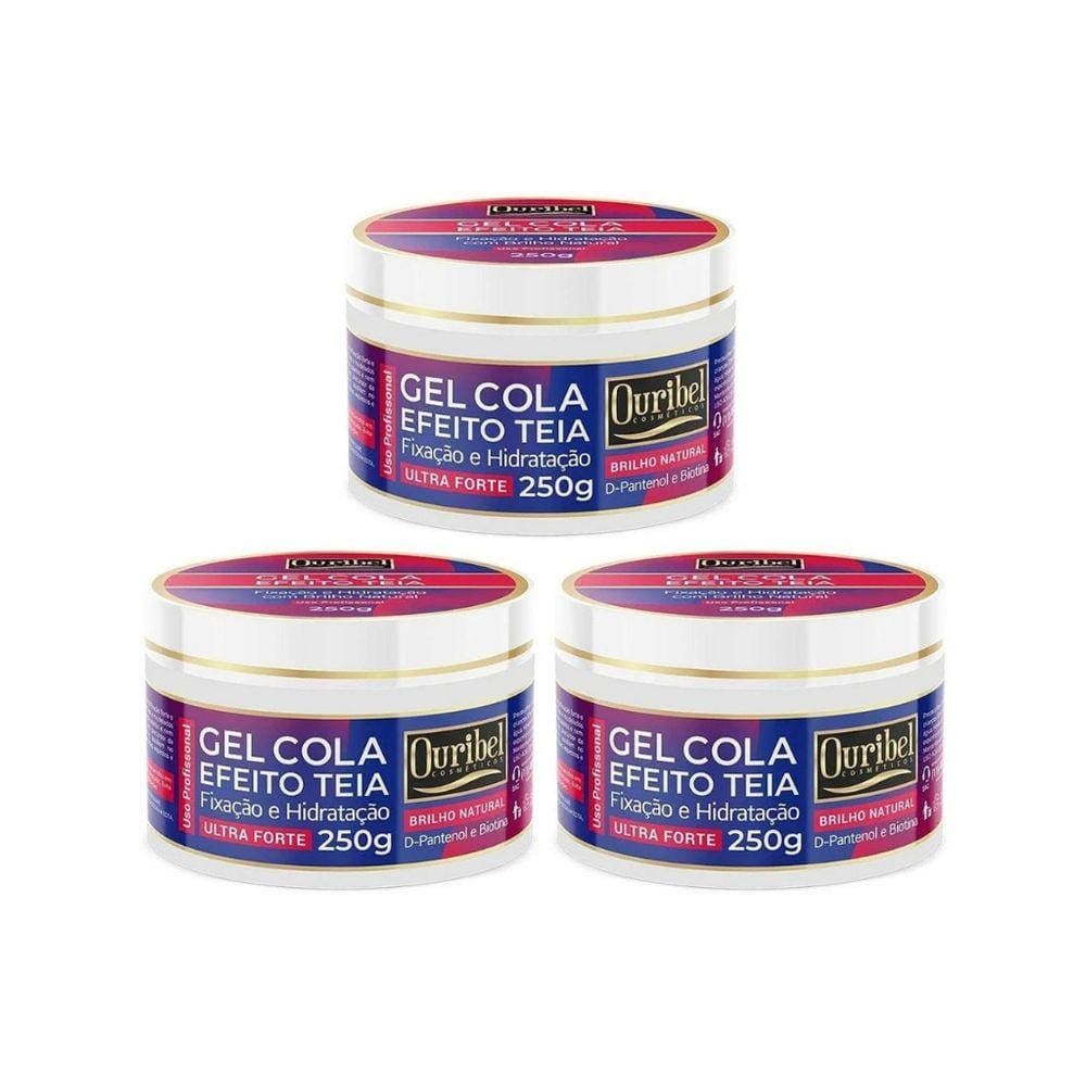Gel Cola Fixador Ouribel Efeito Teia 250g - Kit C/ 3un