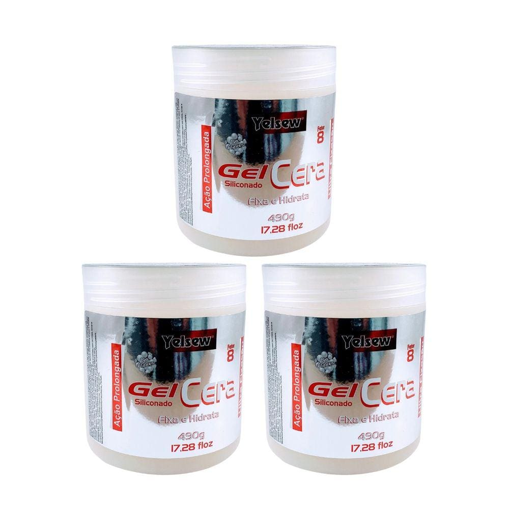 Gel Fixador Yelsew Cera 490g - Kit C/ 3un