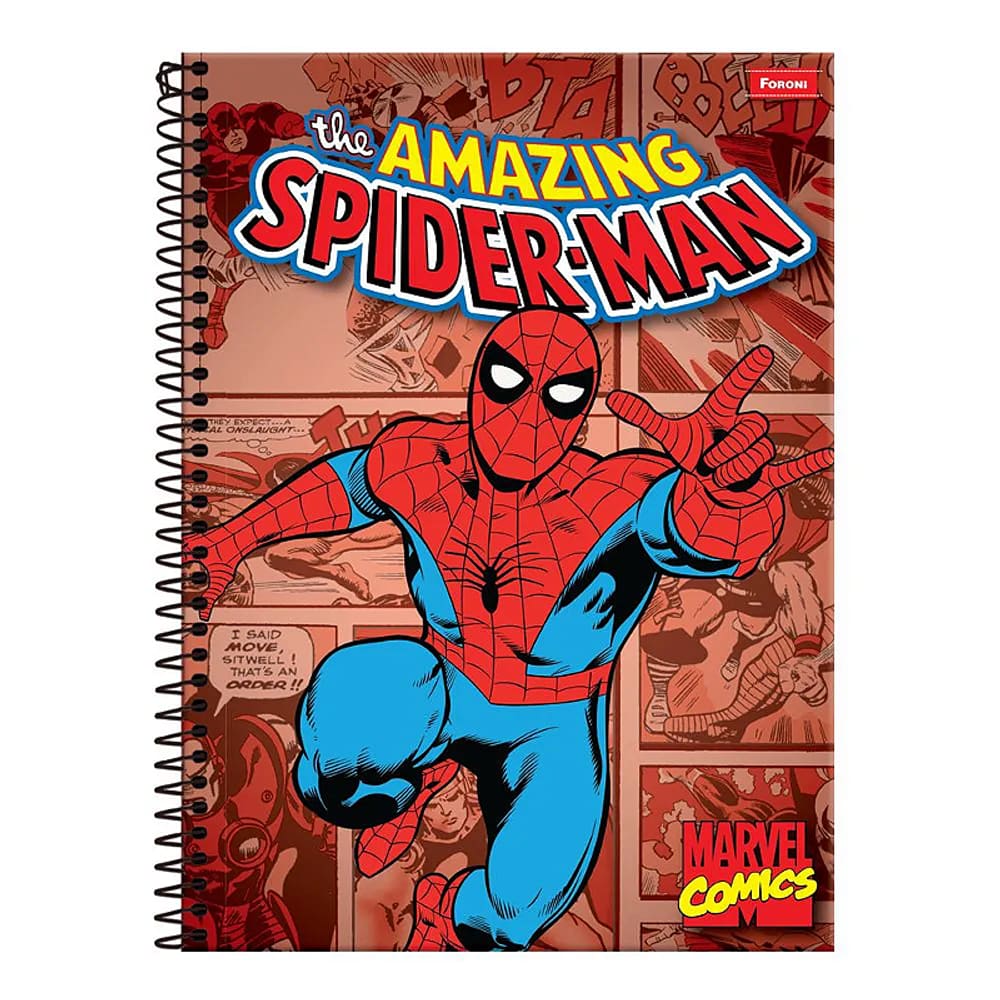 Caderno Universitário Espiral Capa Dura 80 folhas - 1 matéria The Amazing Spider-Man: Marvel