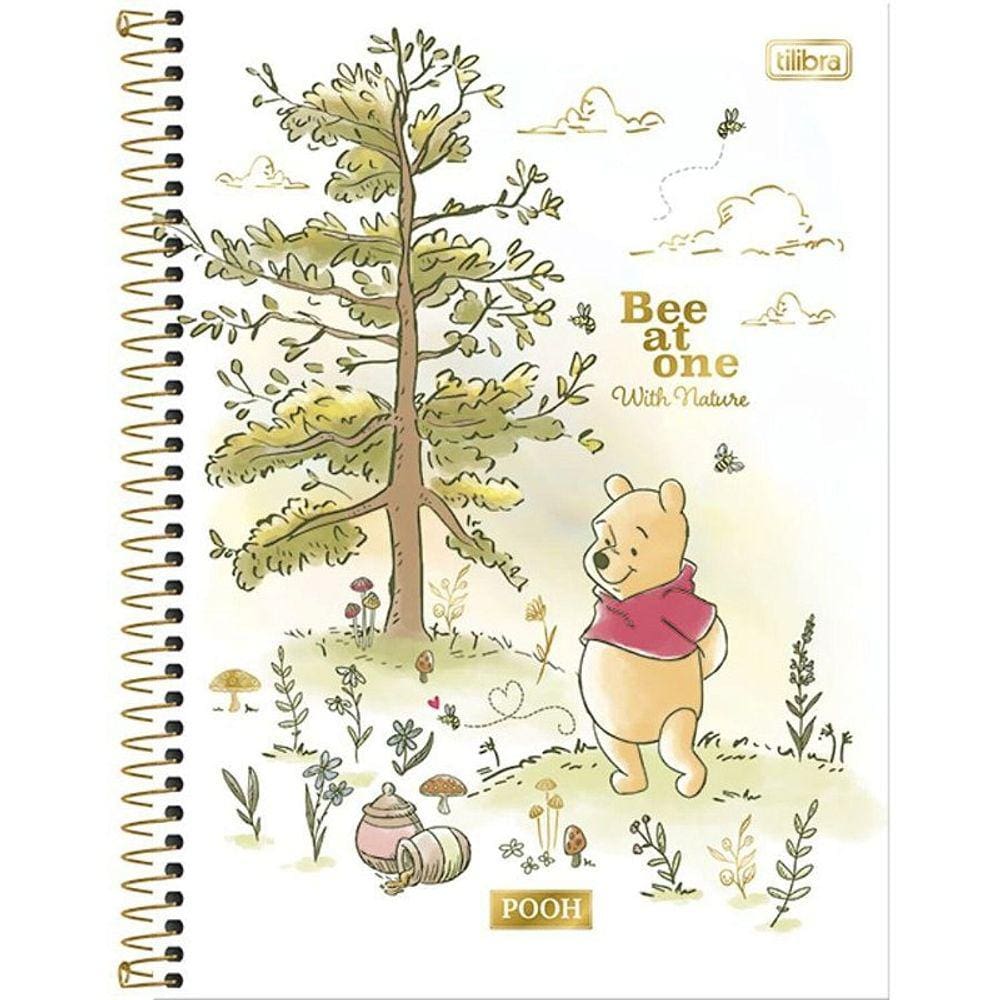 Caderno Universitário Espiral Capa Dura 80 folhas - 1 matéria Ursinho Pooh: Disney