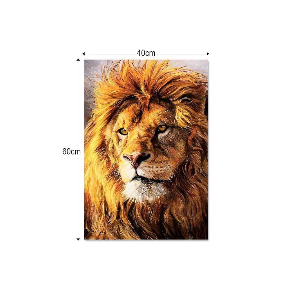 Quadro Tela Decorativa Leão Luxo Para Sala Quarto 60X40Cm