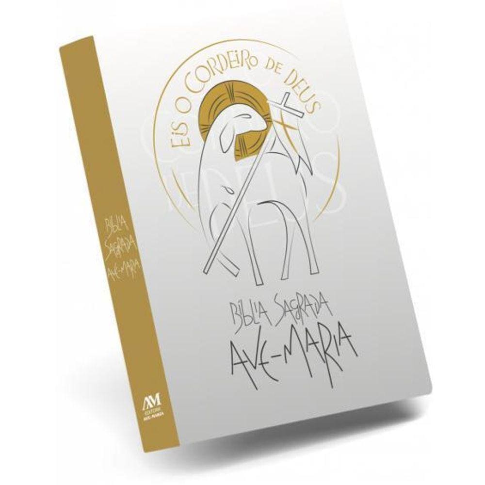 Livro Bíblia Eis O Cordeiro De Deus Branca Ave-Maria