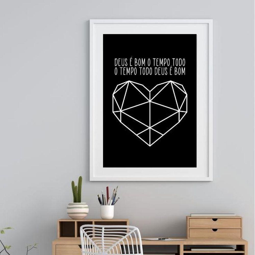 Quadro Deus É Bom O Tempo Todo - 60X48Cm