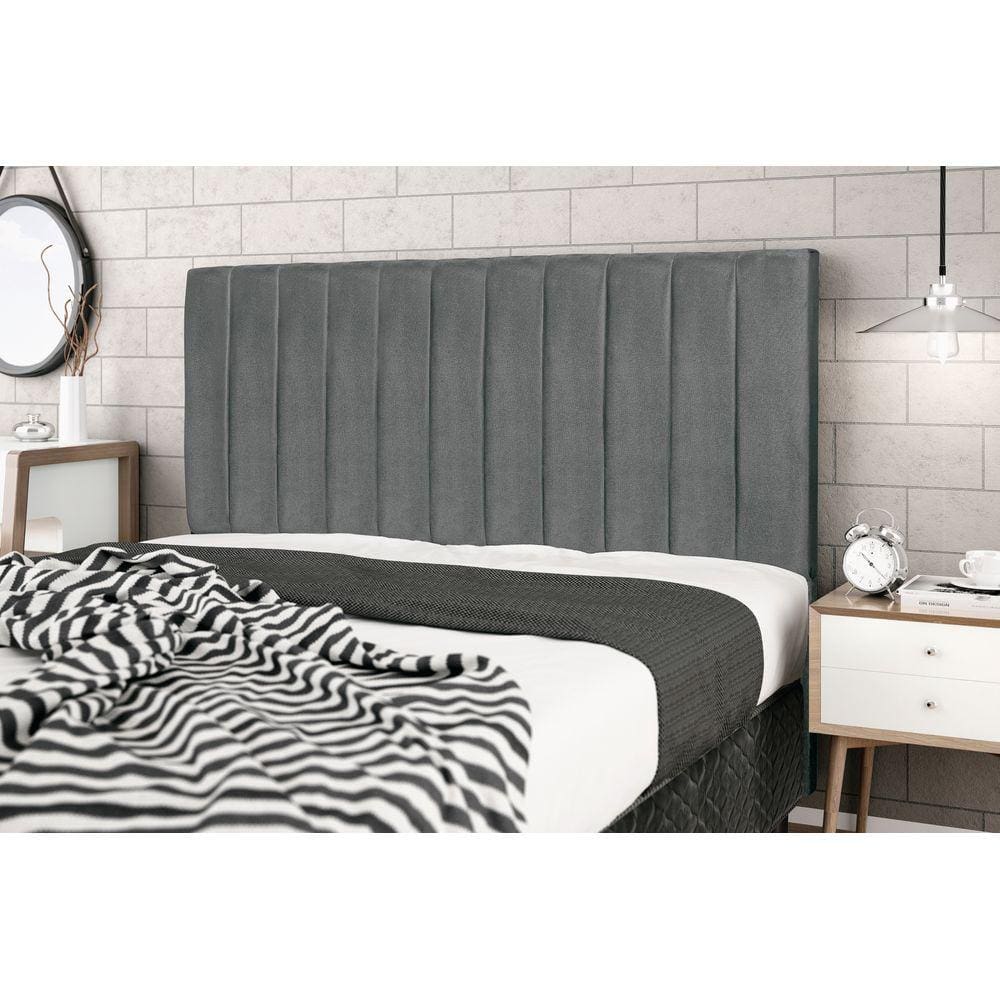 Cabeceira Leblon 1,93 cinza king decoração super luxo linha quratos sofisticados - Jbe Moveis