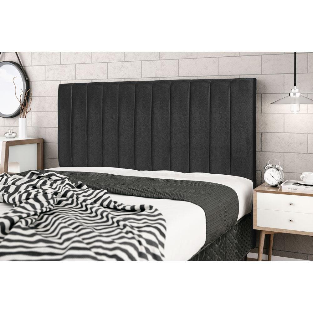 Cabeceira Leblon 0,88 preto solteiro decoração super luxo linha quartos sofisticados - Jbe Moveis
