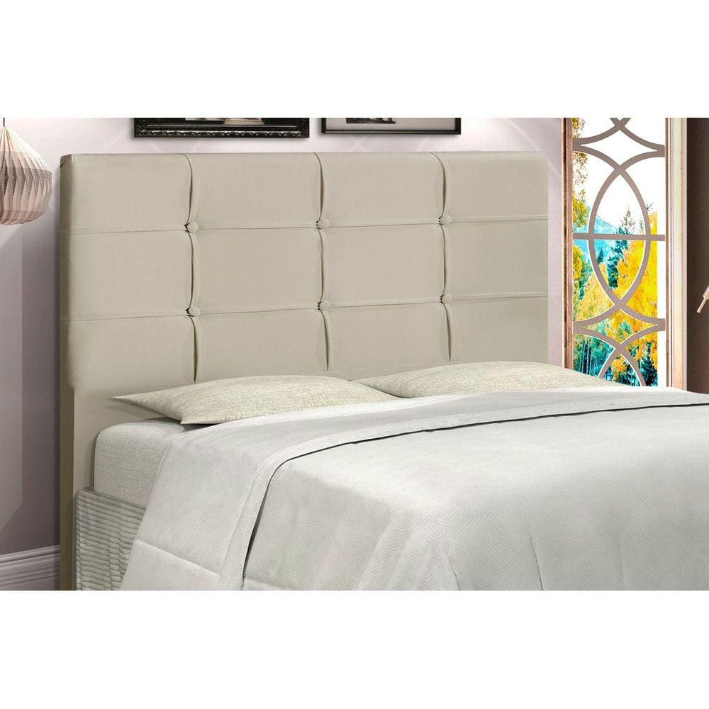 Cabeceira Style 1,38 bege casal decoração super luxo linha quartos sofisticados - Jbe Moveis