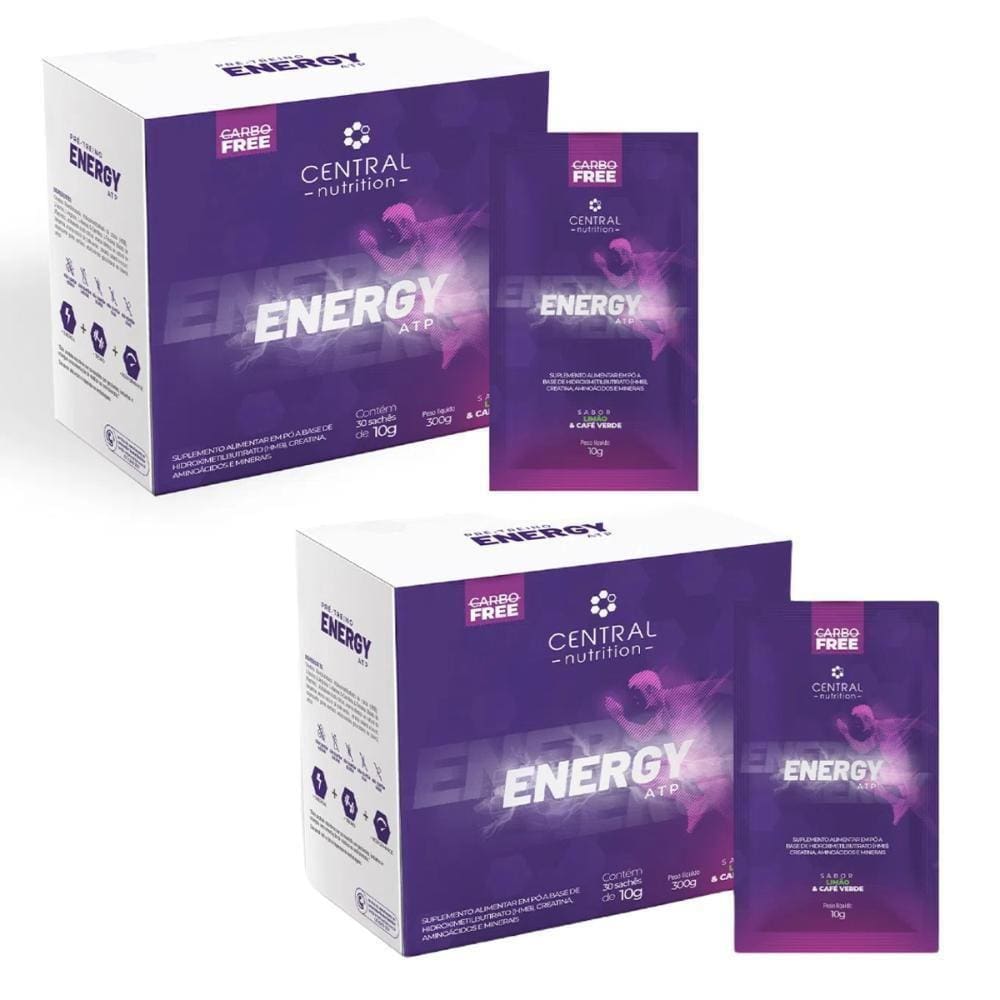 Kit 2X Energy Atp 30 Sachês De 10G  300G  Limão - Central