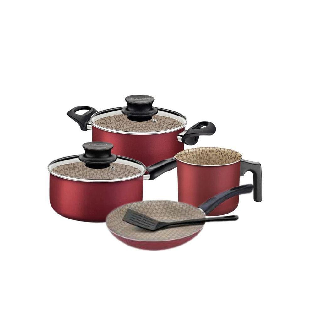 Kit Jogo De Panelas Tramontina Antiaderente 4Pc Paris