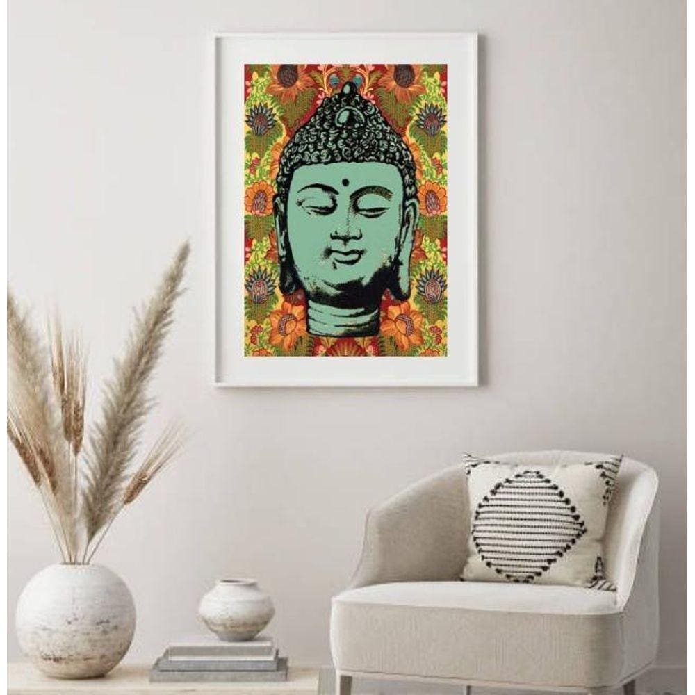 Quadro Decorativo Buda Anos 70 - 60X48Cm