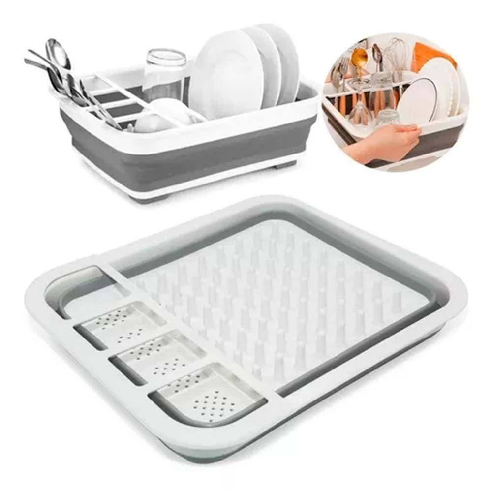 Escorredor Louça Secador Cozinha Silicone Retrátil 36Cm