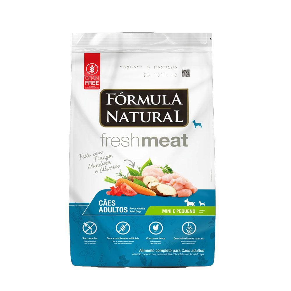 Ração Fórmula Natural Cães Fresh Meat Adulto Raças Mini e Pequenas 7kg