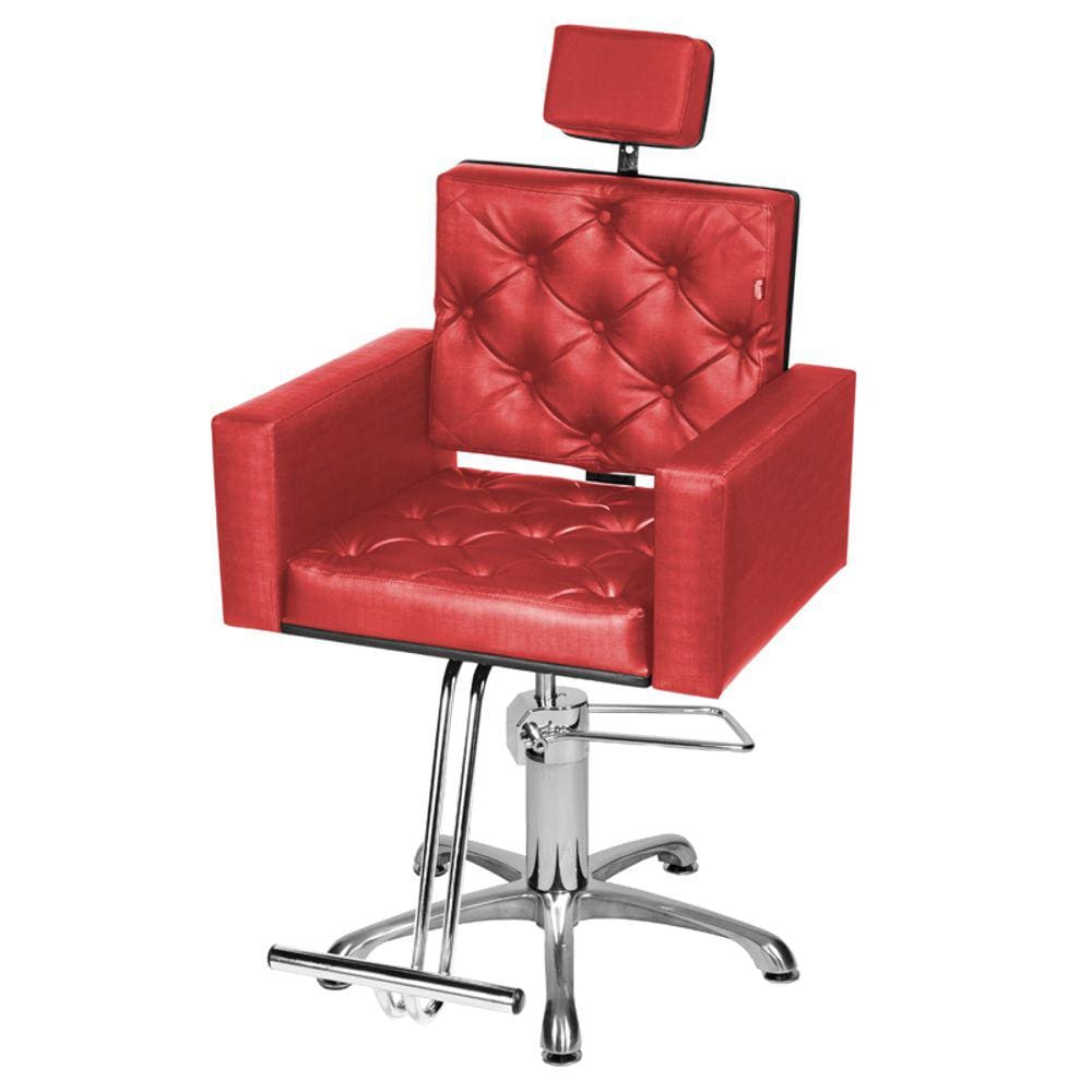 Cadeira Poltrona de Cabeleireiro Evidence Luxo Vermelho
