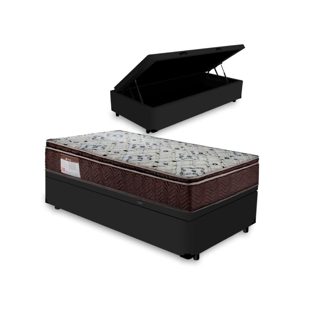 Cama Box Baú Solteiro King + Colchão de Solteiro King Iso 150 D45 Ortopillow 96cm - Suporta até 120Kg