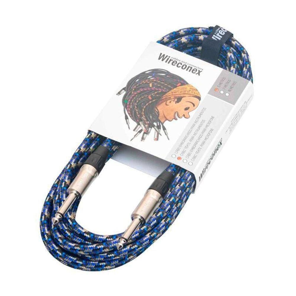 Cabo Para Instrumentos Têxtil P10 P10 3 Metros Guitx-03 Wireconex [f108]