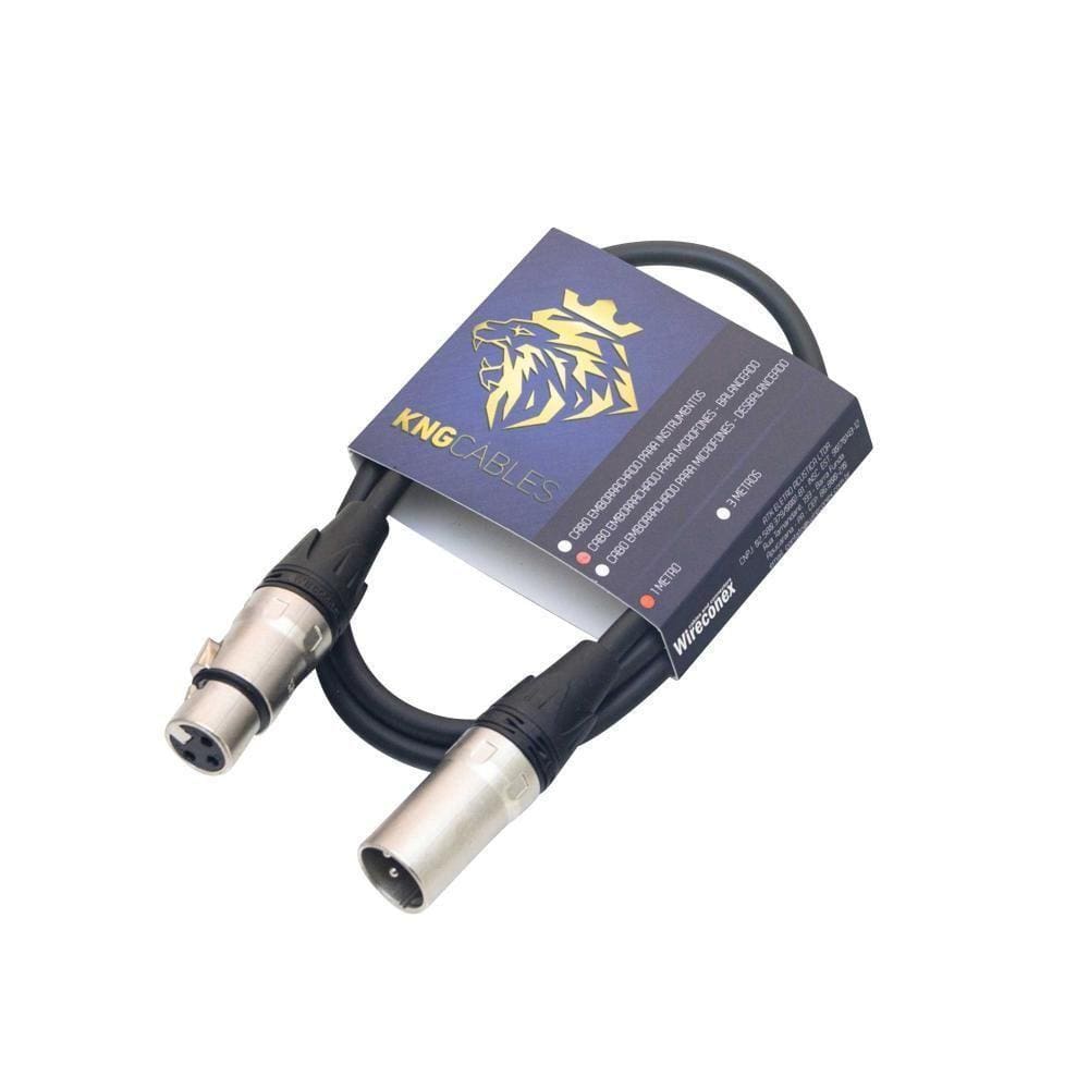 Cabo Para Microfone Balanceado Xlr Xlr 01 Metro Mcb-01 Kng Wireconex [f108]