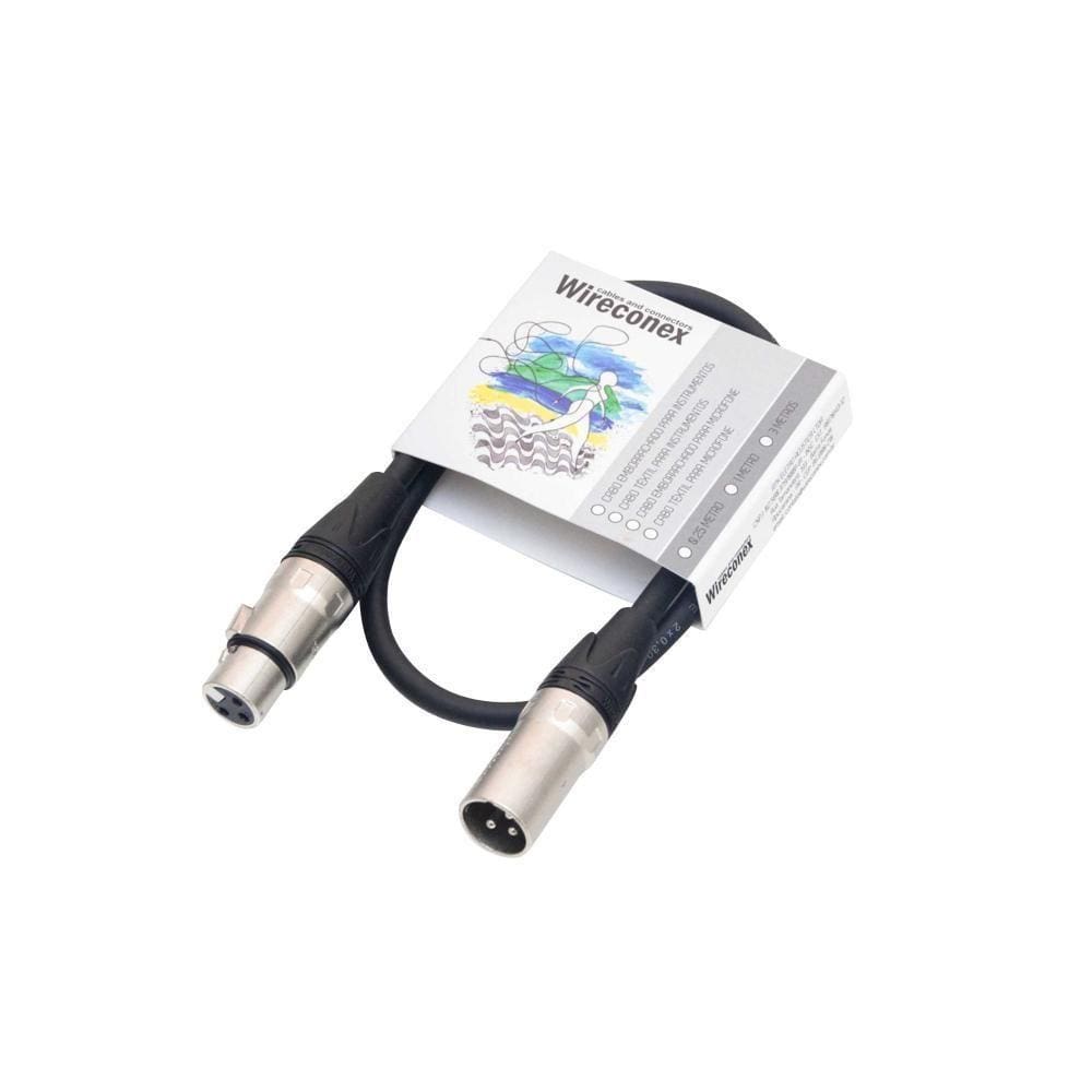 Cabo Para Microfone Emborrachado Xlr Xlr 1 Metro Mpbe-1 Wireconex [f108]