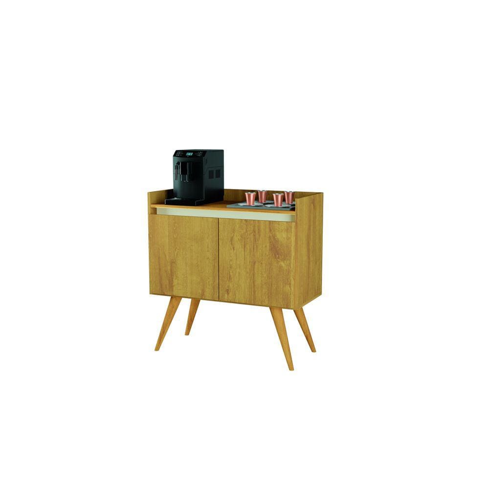 Aparador Buffet 2 Portas Com Pés Bar Gold 80cm Nature/Off White – Primus Móveis