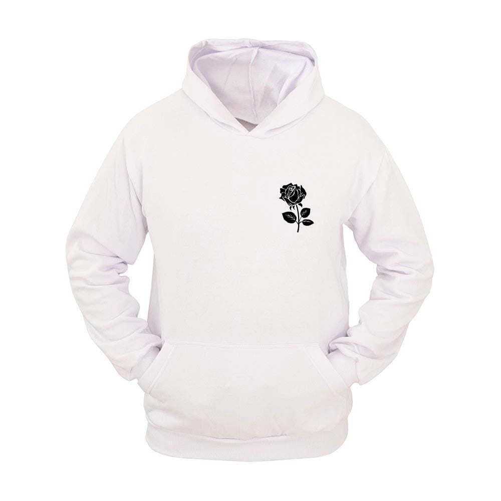 Moletom Masculino Canguru Capuz Estampa Flor Confortável
