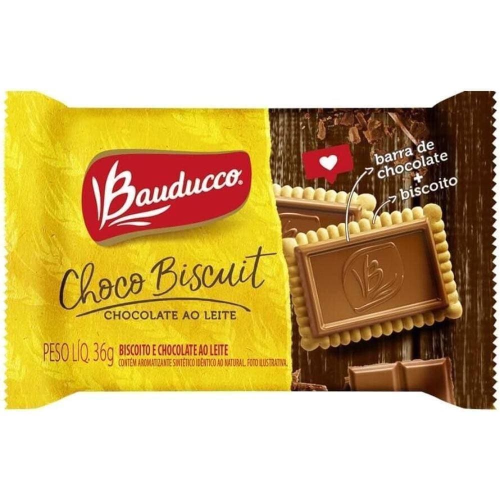 4 Caixas De Biscoito Choco Biscuit Chocolate Ao Leite Bauducco Display 18x36g