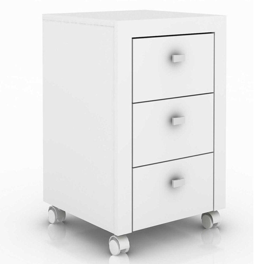 Gaveteiro 3 Gavetas Me4108 Tecno Mobili Branco