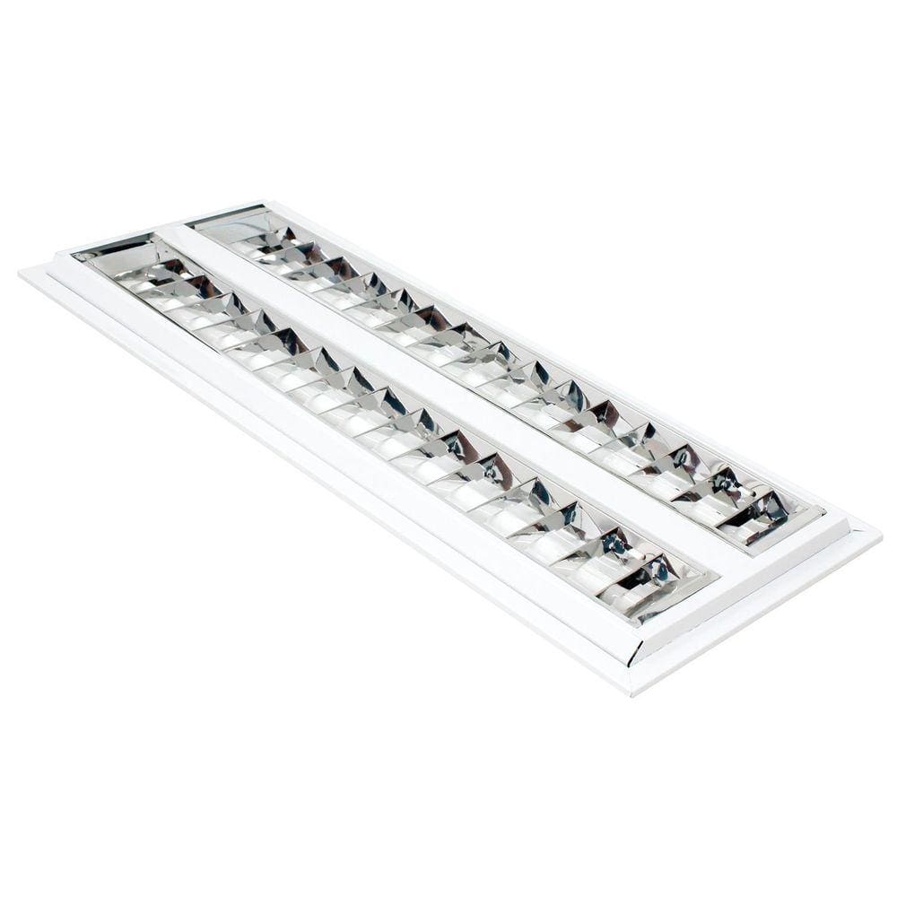 Luminária TD 60 Embutir 2x14W T5 4000K Bivolt Aletada Taschibra Branco