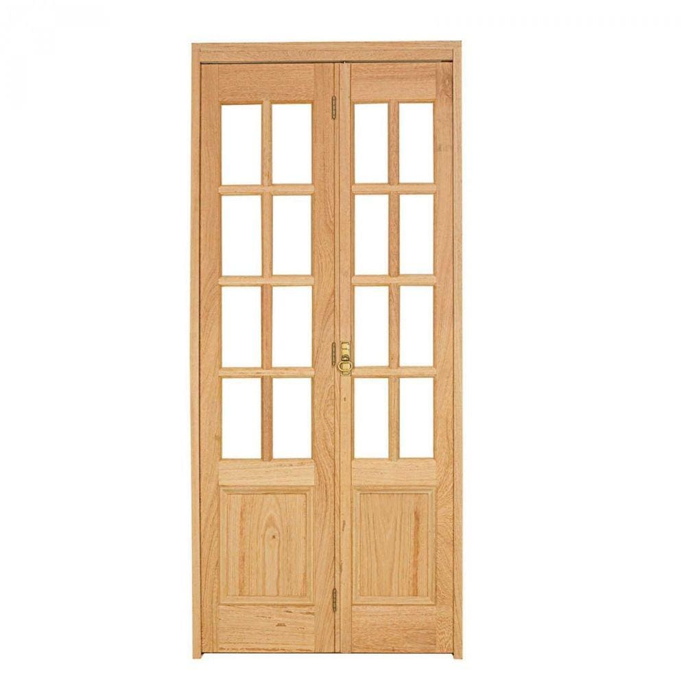 Kit Porta de Madeira Camarão Direita 213cmx94,5cmx12cm PE71 Esel Marroml
