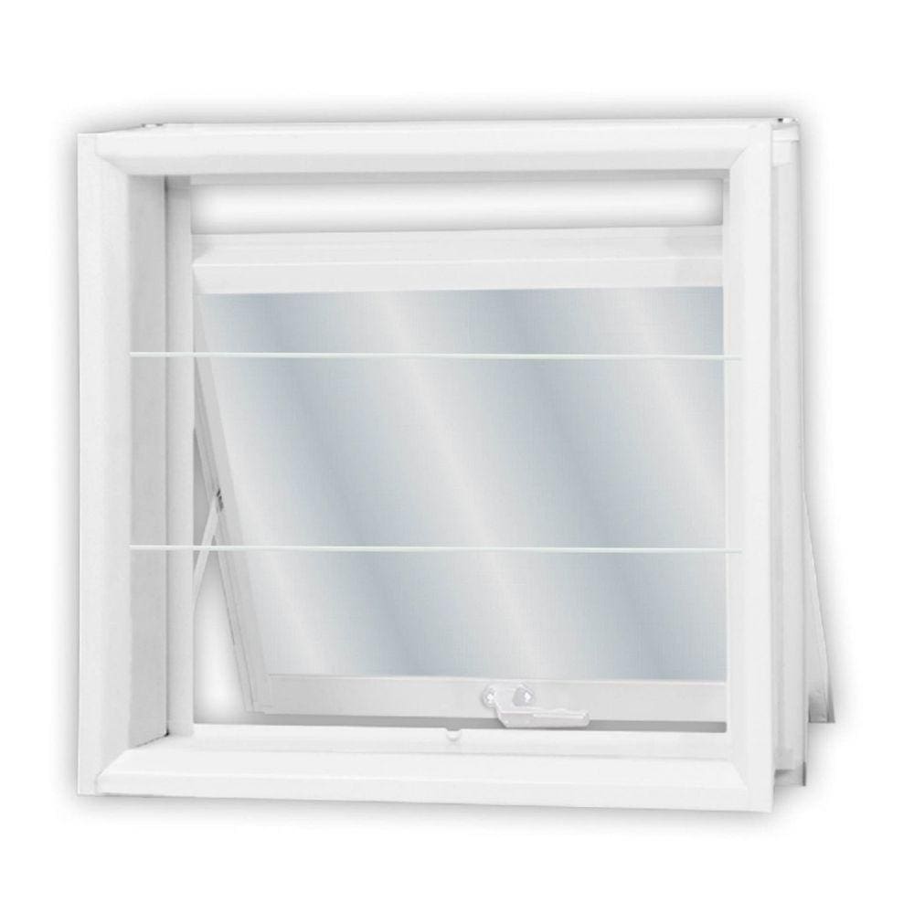 Janela de Aço Maxim-Ar 60x60cm com Grade Minas Sul MGM Branco