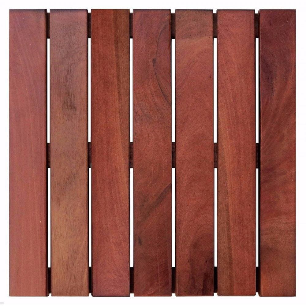 Deck em Placa de Madeira Modular Base Madeira 50x50cm MaderSilva Imbuia