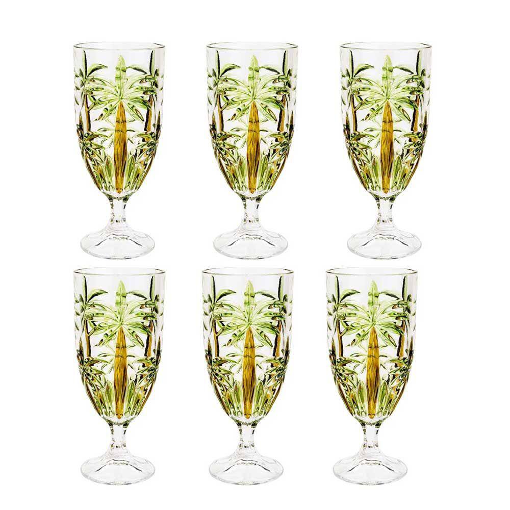Conjunto 6 Taças Cristal Palm Tree 450ml - Wolff