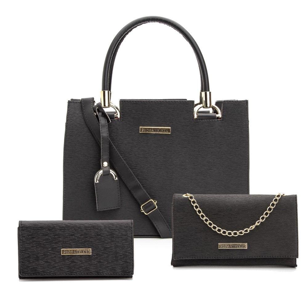 Kit Bolsas Feminina Media Pequena e Carteira Alta Qualidade Tendencia Dia a Dia e Passeio
