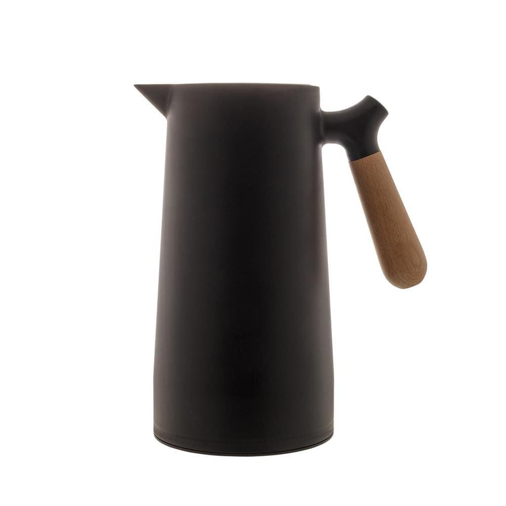 Garrafa Térmica 1 Litro c/ Cabo Madeira Nórdica Preta - Bon Gourmet