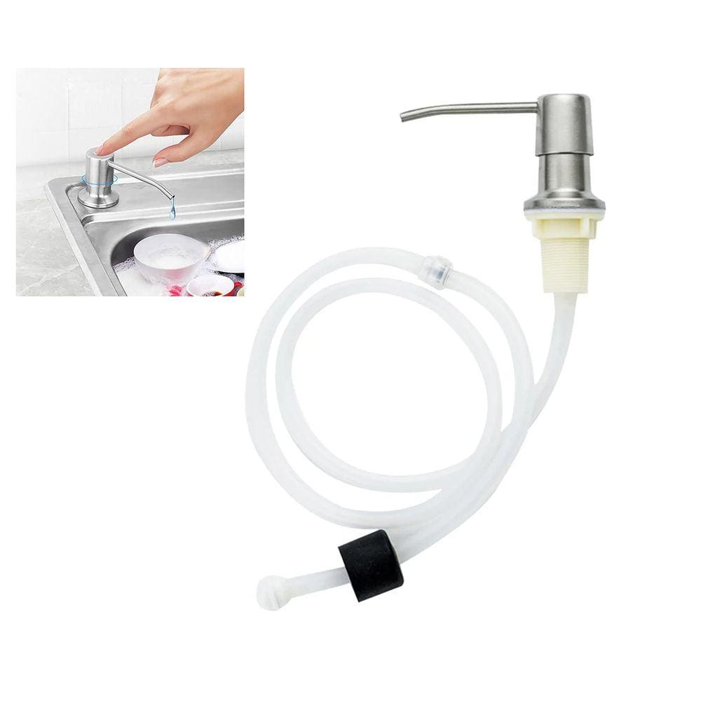 Dispenser Sabao Liquido Detergente Sabonete Mangueira Pia Cuba Cozinha Banheiro Suporte Bico Dosador Embutir