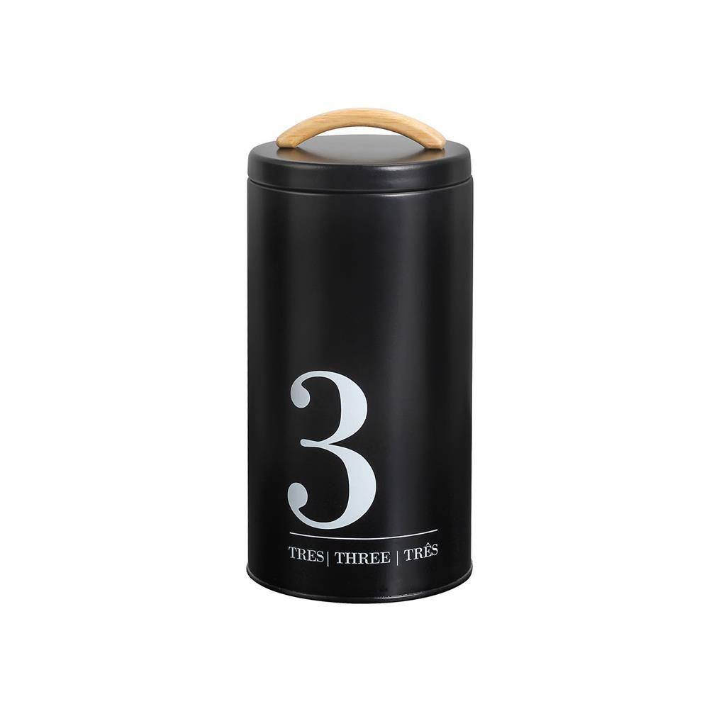 Pote / Lata Condimentos Hermético 1750ml Metalla N3 Preto - Yoi
